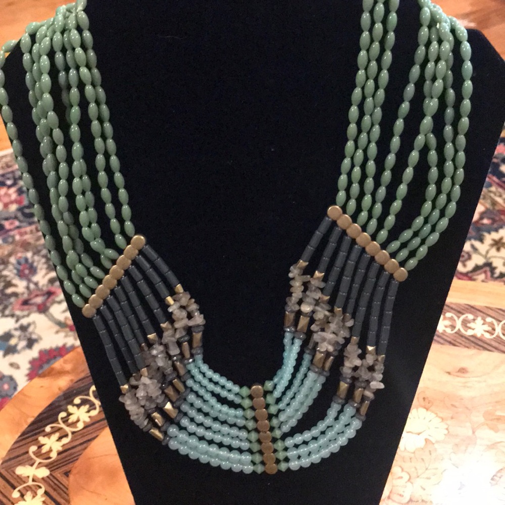 Multi strand gemstone color necklace